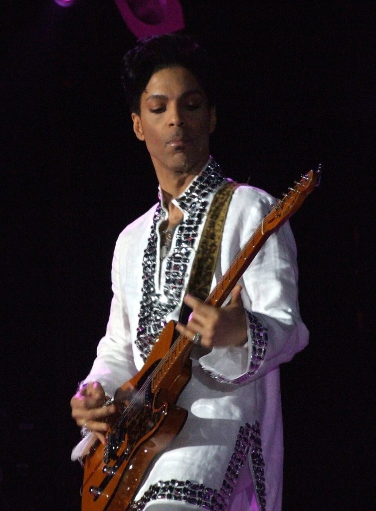 Prince performing at Coachella in 2008